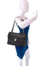 Chanel 2009 Vintage Black Caviar Soft Maxi Classic Flap Bag SHW AYW