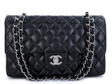Chanel 2006 Vintage Black Lambskin Medium Classic Double Flap Bag SHW 2LS