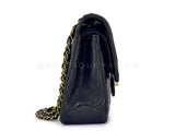 Chanel 1994 Vintage Black Medium Classic Double Flap Bag 24k GHW Lambskin 0O3