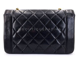 Chanel 1995 Vintage Black Lambskin Medium Diana Flap Bag 24k GHW F1D