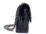 Chanel 2002 Vintage Black Lambskin Medium Classic Double Flap Bag SHW 2LS