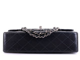 Chanel 2002 Vintage Black Lambskin Medium Classic Double Flap Bag SHW 2LS