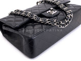 Chanel 2002 Vintage Black Lambskin Medium Classic Double Flap Bag SHW 2LS
