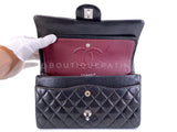 Chanel 2002 Vintage Black Lambskin Medium Classic Double Flap Bag SHW 2LS