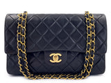 Chanel 1992 Vintage Black Medium Classic Double Flap Bag 24k GHW Lambskin 0O3