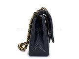 Chanel 1992 Vintage Black Medium Classic Double Flap Bag 24k GHW Lambskin 0O3
