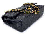 Chanel 1992 Vintage Black Medium Classic Double Flap Bag 24k GHW Lambskin 0O3