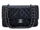 Chanel 2009 Black Caviar Medium Classic Double Flap Bag SHW 2U1