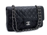 Chanel 2009 Black Caviar Medium Classic Double Flap Bag SHW 2U1