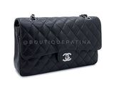 Chanel 2009 Black Caviar Medium Classic Double Flap Bag SHW 2U1