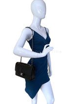 Chanel 2009 Black Caviar Medium Classic Double Flap Bag SHW 2U1