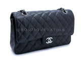 Chanel Black Caviar Medium Flap Bag Classic Double 2009 SHW DER
