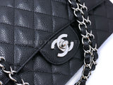 Chanel Black Caviar Medium Flap Bag Classic Double 2009 SHW DER