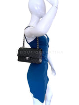 Chanel Black Caviar Medium Flap Bag Classic Double 2009 SHW DER