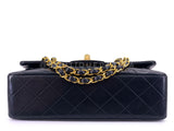 Chanel 1990 Vintage Black Lambskin Small Classic Double Flap Bag 24k GHW AGE