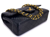 Chanel 1990 Vintage Black Lambskin Small Classic Double Flap Bag 24k GHW AGE