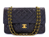 Chanel 1994 Vintage Black Medium Classic Double Flap Bag 24k GHW Lambskin 0O3