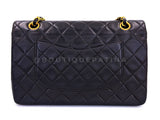 Chanel 1994 Vintage Black Medium Classic Double Flap Bag 24k GHW Lambskin 0O3