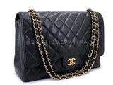 Chanel Black Caviar Maxi Classic Double Flap Bag GHW DSV