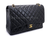Chanel Black Caviar Maxi Classic Double Flap Bag GHW DSV
