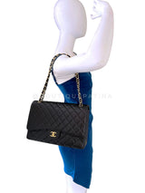Chanel Black Caviar Maxi Classic Double Flap Bag GHW DSV