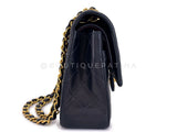 Chanel 2000 Vintage Black Medium Classic Double Flap Bag 24k GHW Lambskin 0O3