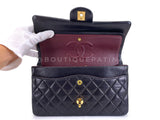 Chanel 2000 Vintage Black Medium Classic Double Flap Bag 24k GHW Lambskin 0O3