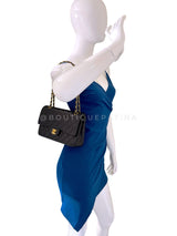 Chanel 2000 Vintage Black Medium Classic Double Flap Bag 24k GHW Lambskin 0O3