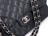 Chanel 2011 Black Caviar Jumbo Classic Double Flap Bag SHW GXC