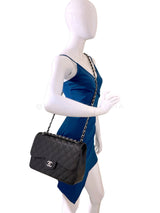 Chanel 2011 Black Caviar Jumbo Classic Double Flap Bag SHW GXC