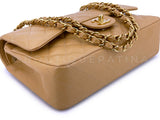 Chanel 2004 Vintage Caramel Beige Caviar Medium Classic Double Flap Bag 24k GHW 85Q