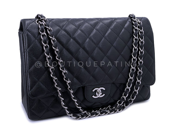 Chanel Black Caviar Maxi Flap Bag SHW Single