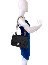 Chanel 2010 Black Caviar Jumbo Classic Flap Bag Single GHW RB5