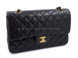 Chanel 1994 Vintage Black Medium Classic Double Flap Bag 24k GHW Lambskin 0O3