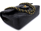 Chanel 1994 Vintage Black Medium Classic Double Flap Bag 24k GHW Lambskin 0O3