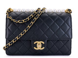 Pristine 19S Chanel Chic Pearls Quilted Flap Bag Black GHW DJ9