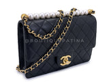 Pristine 19S Chanel Chic Pearls Quilted Flap Bag Black GHW DJ9