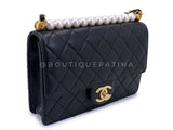 Pristine 19S Chanel Chic Pearls Quilted Flap Bag Black GHW DJ9