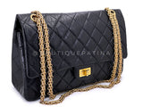 Chanel Black Aged Calfskin Reissue Medium 226 2.55 Flap Bag GHW JAQ