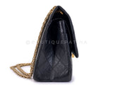 Chanel Black Aged Calfskin Reissue Medium 226 2.55 Flap Bag GHW JAQ