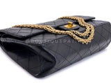 Chanel Black Aged Calfskin Reissue Medium 226 2.55 Flap Bag GHW JAQ