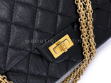 Chanel Black Aged Calfskin Reissue Medium 226 2.55 Flap Bag GHW JAQ