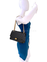 Chanel Black Aged Calfskin Reissue Medium 226 2.55 Flap Bag GHW JAQ
