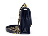 19S Chanel Chic Pearls Quilted Flap Bag Black GHW DJ9