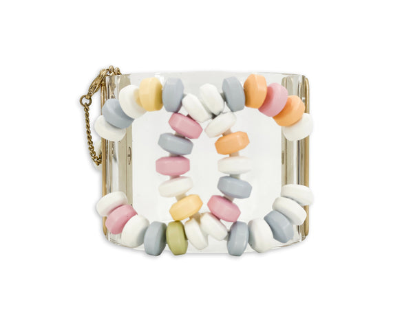 Chanel 2014 Supermarket "Candy" Clear Acrylic Pastel Multicolor Cuff Hinged