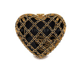 Chanel Heart Minaudière Bag 23S Caged Evening Clutch Gold Black NIB 7LS