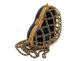 Chanel Heart Minaudière Bag 23S Caged Evening Clutch Gold Black NIB 7LS