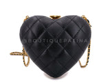Chanel Heart Minaudière Bag 23S Caged Evening Clutch Gold Black NIB 7LS