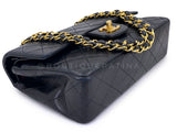 Chanel 1992 Vintage Black Lambskin Small Classic Double Flap Bag 24k GHW AGE
