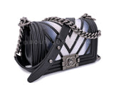 Chanel Lizard Boy Bag 2016 Rare Black Airlines Chevron Flap OE7